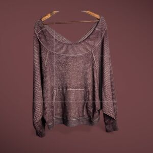 We The Free Maroon Scoop Neck Sweater
